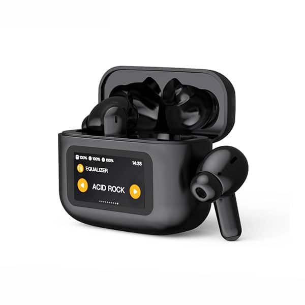 AWEI T96 ANC Wireless Bluetooth V 5.4 Earphones Noise Reduction Headphones Full-Color LED Touchscreen TWS Sport Headest With Mic - Black - Local Warranty 6 months