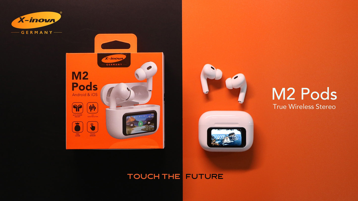 ( عرض العيد - ينتهي في 2 ابريل) سماعة ايربودز بشاشة تاتش Touch Screen Bluetooth Headset With Screen TWS -M2 Pods|X-INOVA