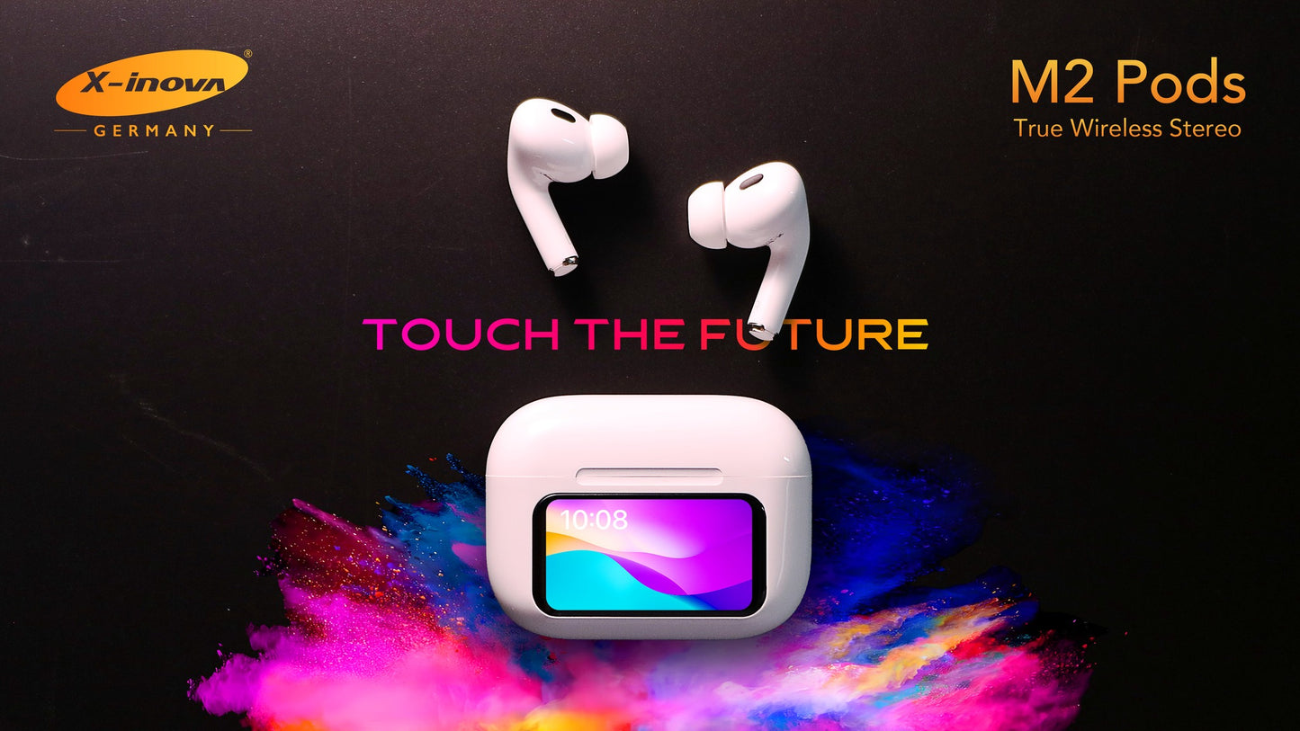 ( عرض العيد - ينتهي في 2 ابريل) سماعة ايربودز بشاشة تاتش Touch Screen Bluetooth Headset With Screen TWS -M2 Pods|X-INOVA