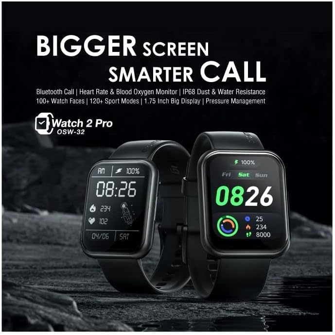 Oraimo Watch 2 Pro OSW-32 BT Call Quickly Reply Health Monitor Smart Watch- ضمان سنه من الوكيل