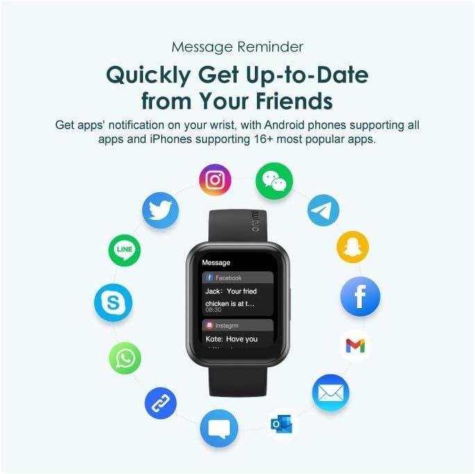 Oraimo Watch 2 Pro OSW-32 BT Call Quickly Reply Health Monitor Smart Watch- ضمان سنه من الوكيل