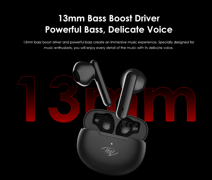 Itel T1 Neo True Wireless In Ear Earbuds with IPX5 Water-Resistant