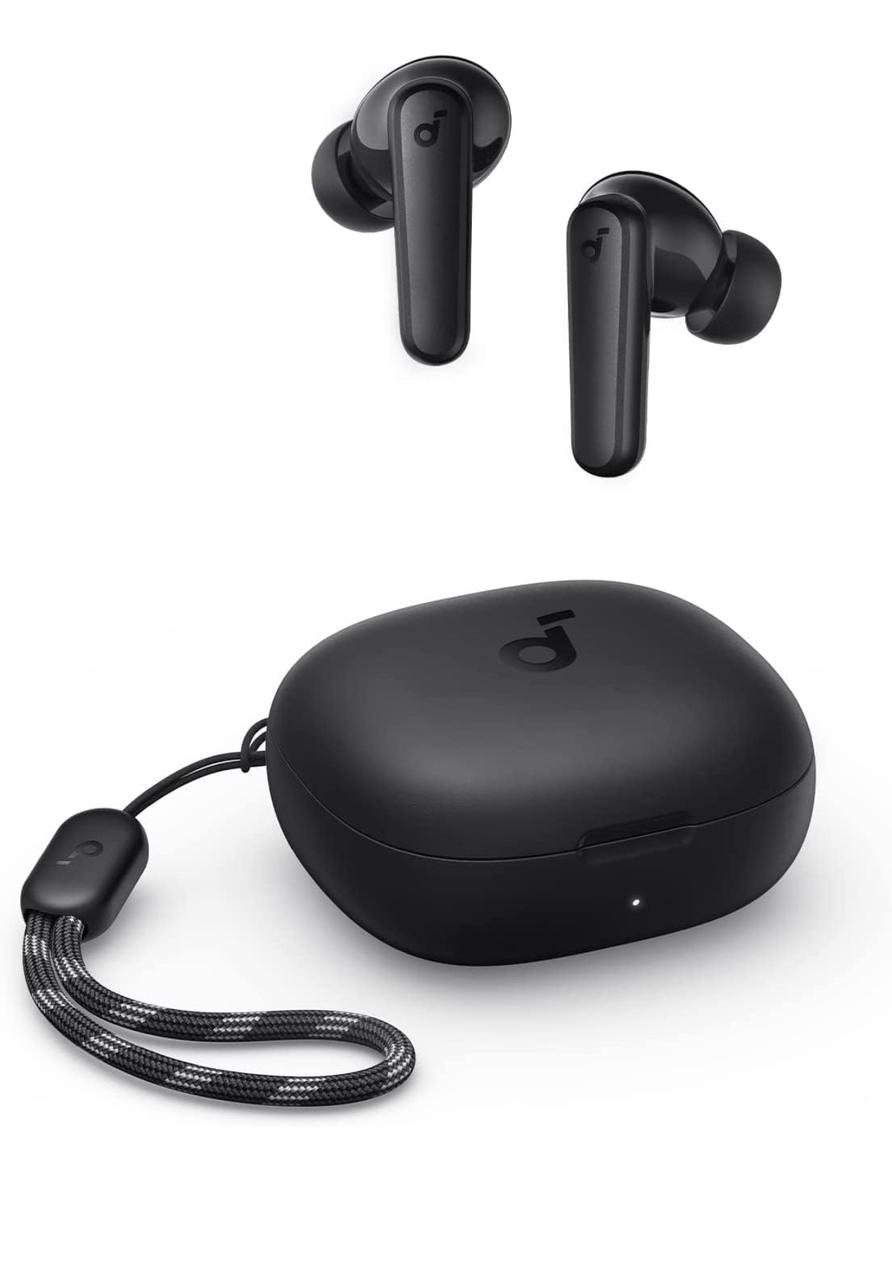 Anker Soundcore R50i Black True Wireless (TWS) Earbuds 10mm Drivers with Big Bass, Bluetooth 5.3, 30H Playtime, IPX5-Water Resistant, AI Clear Calls with 2 Mics, 22 Preset EQs via App ضمان محلي من شركة اتصال 18 شهر