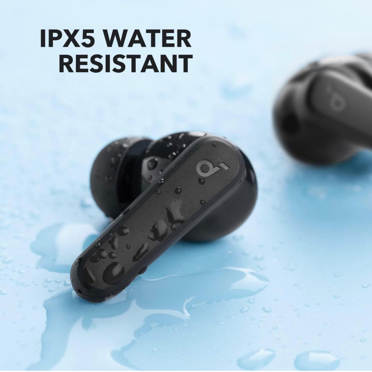 Anker Soundcore R50i Black True Wireless (TWS) Earbuds 10mm Drivers with Big Bass, Bluetooth 5.3, 30H Playtime, IPX5-Water Resistant, AI Clear Calls with 2 Mics, 22 Preset EQs via App ضمان دولي - 14 يوم من الموقع
