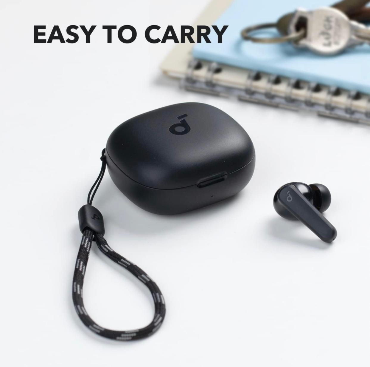 Anker Soundcore R50i Black True Wireless (TWS) Earbuds 10mm Drivers with Big Bass, Bluetooth 5.3, 30H Playtime, IPX5-Water Resistant, AI Clear Calls with 2 Mics, 22 Preset EQs via App ضمان محلي من شركة اتصال 18 شهر