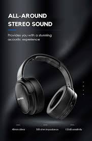 AWEI A780BL Bluetooth 5.1 Earphone Wireless Headphone With Microphone Deep Bass Gaming Headset IPX5 Waterproof For Smartphone with 3.5mm aux Jack - Black