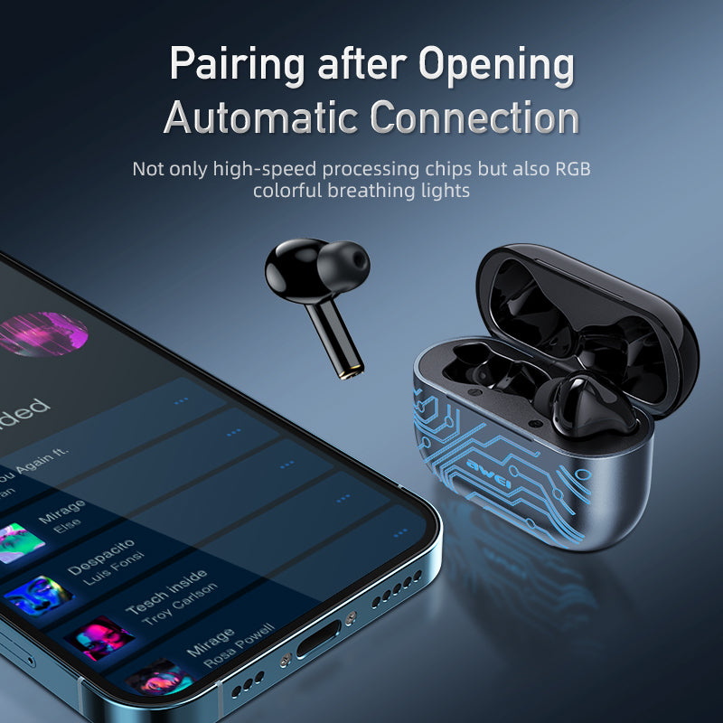 Awei T29 Pro TWS Bluetooth Earbuds In-ear Touch Control, RGB, Gaming, Waterproof IP67