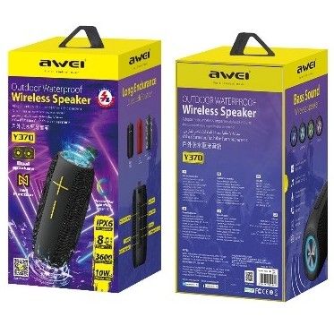 Awei Bluetooth Wireless Speaker Y370 Outdoor Caixa De Som Bluetooth 20W With RGB LED Colorful Flashing Light - Local Warranty - 6 Months