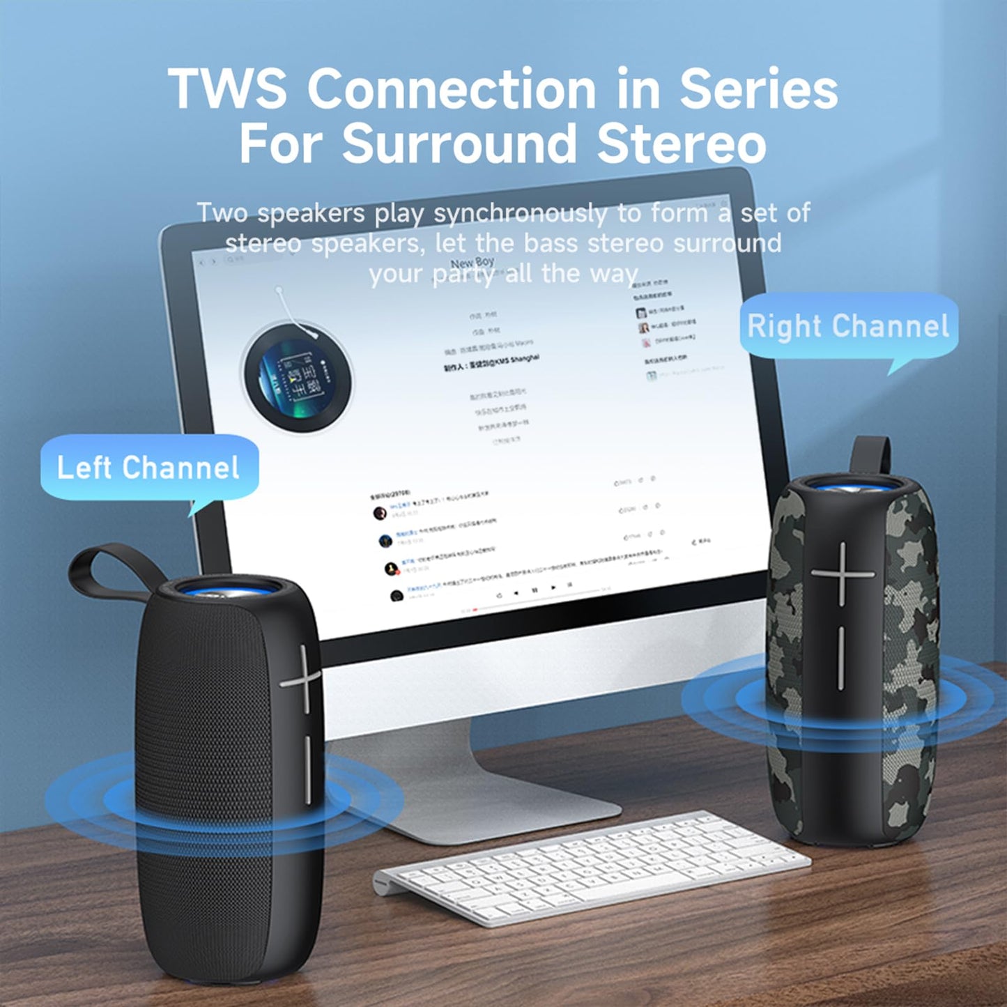 Awei Bluetooth Wireless Speaker Y370 Outdoor Caixa De Som Bluetooth 20W With RGB LED Colorful Flashing Light - Local Warranty - 6 Months