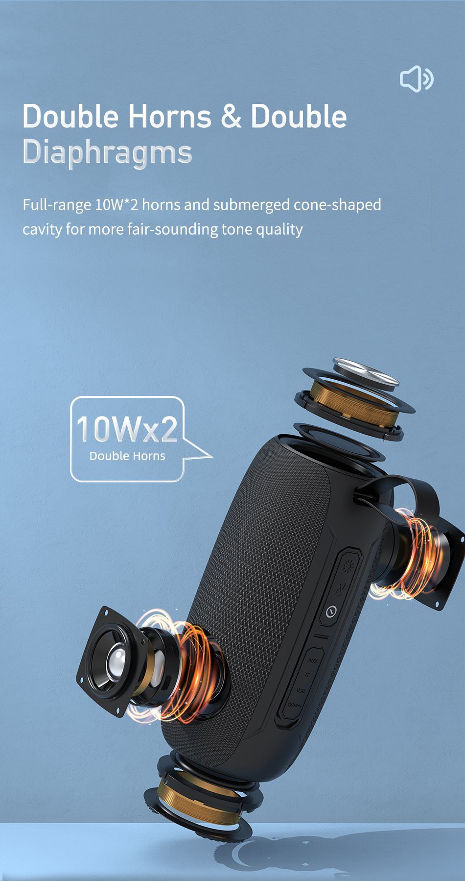 Awei Bluetooth Wireless Speaker Y370 Outdoor Caixa De Som Bluetooth 20W With RGB LED Colorful Flashing Light - Local Warranty - 6 Months