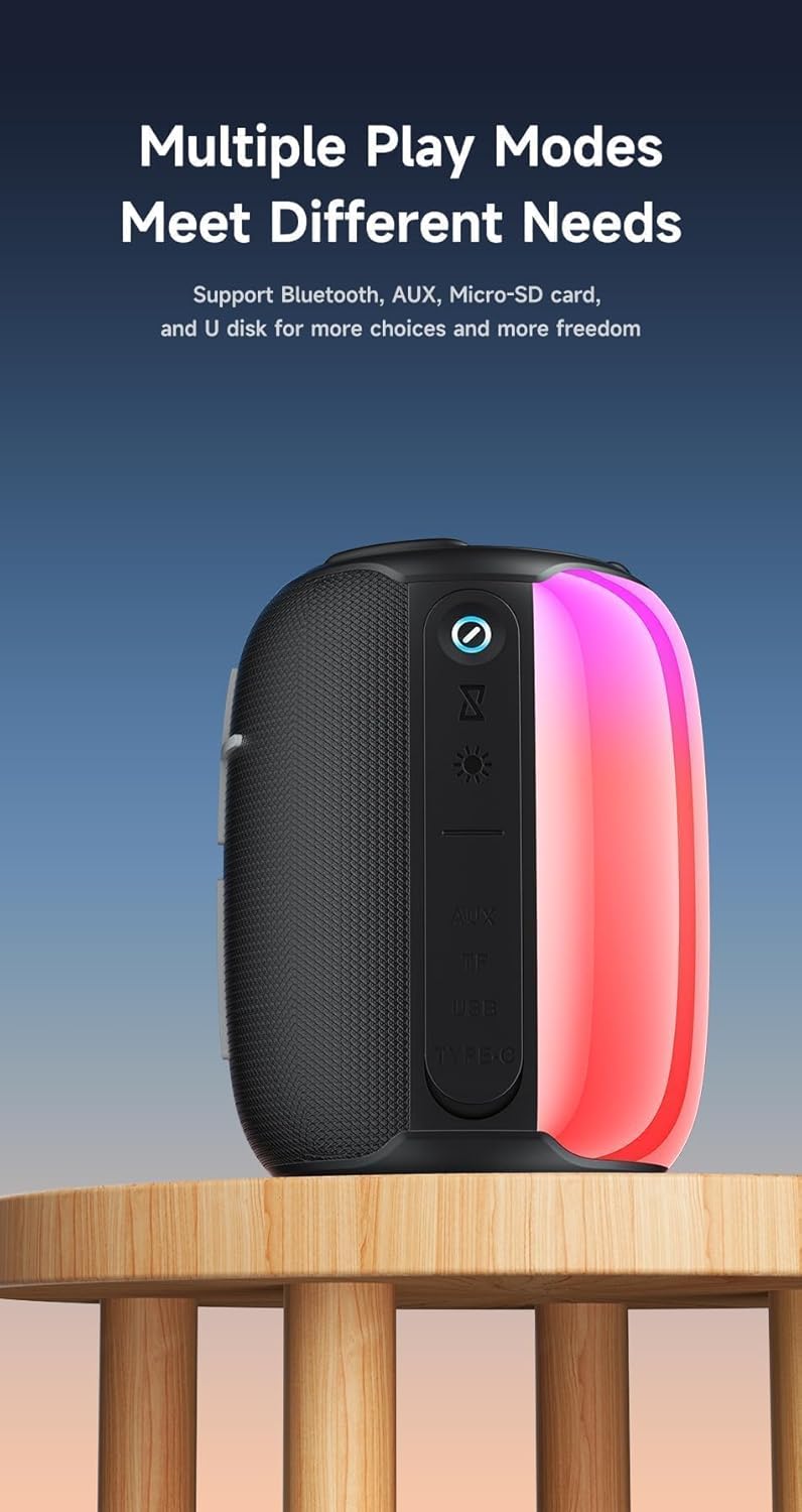 Awei Y525 Bluetooth 5.3 Speaker Portable TWS Hifi Wireless Speaker USB Outdoor Mini Loudspeaker Music RGB Light Playback - Local Warranty - 6 Months