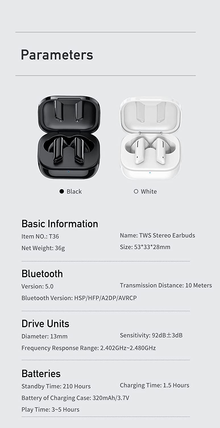 Awei T36 Earbuds - Black