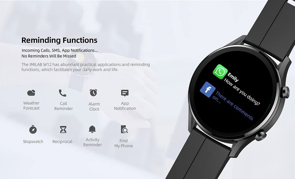 IMILAB Smart Watch, Black - W12