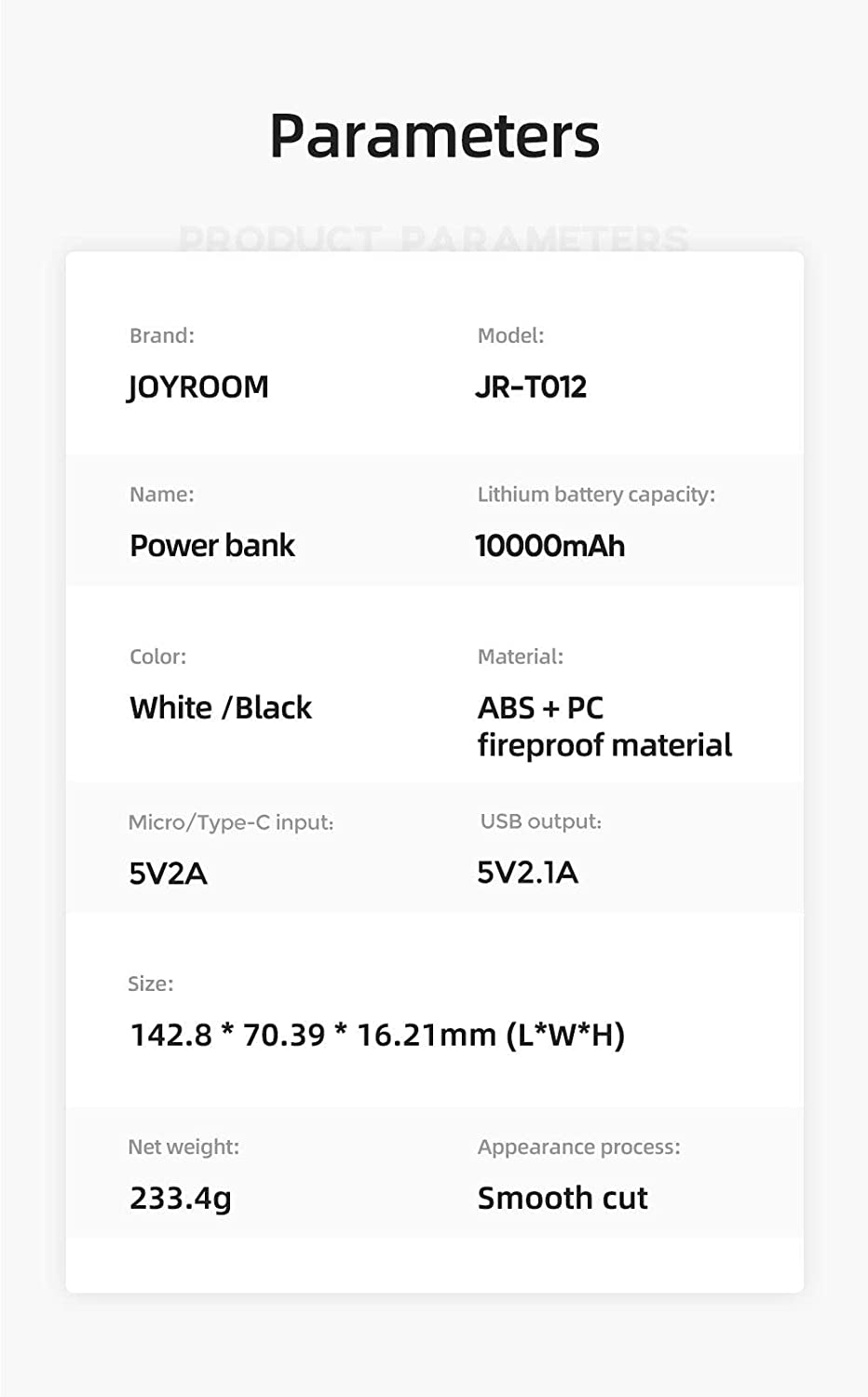 Joyroom Power Bank JR - T012