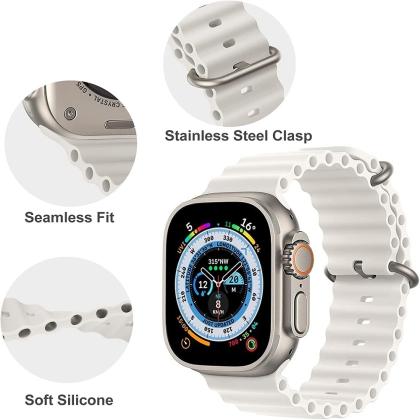 Soft Silicone iWatch Strap Series Ultra -White