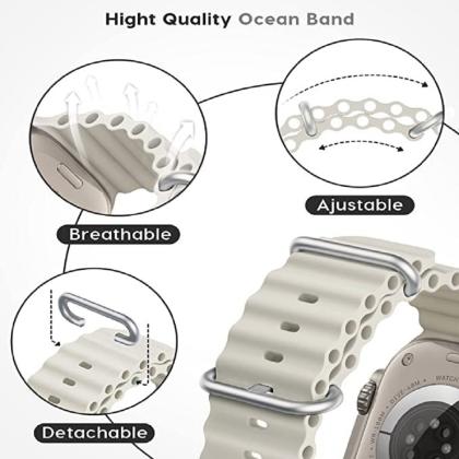 Soft Silicone iWatch Strap Series Ultra -White
