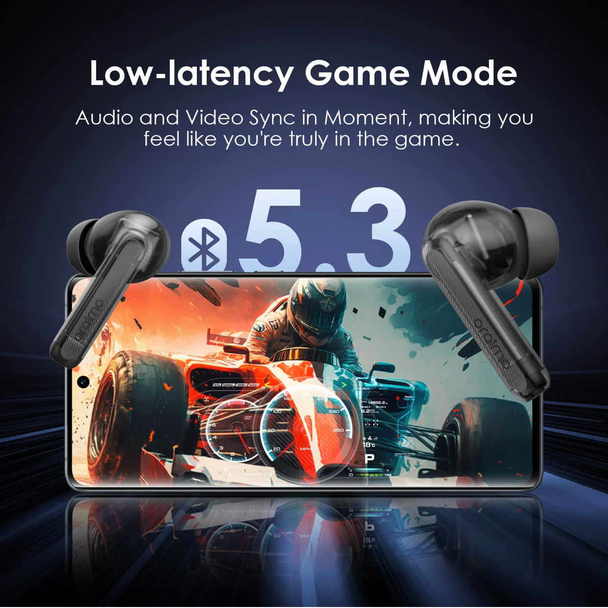 Oraimo freepods Lite W-330 Wireless Earbuds - 40H Playtime - Black