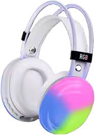 Wireless Bluetooth Headphone (PM860) RGB With Mic LED Light Big Headsets Game Helmet Stereo Music Earphone For Cell Phone Laptop FM V5.2 with External Microphone and Support SD Card