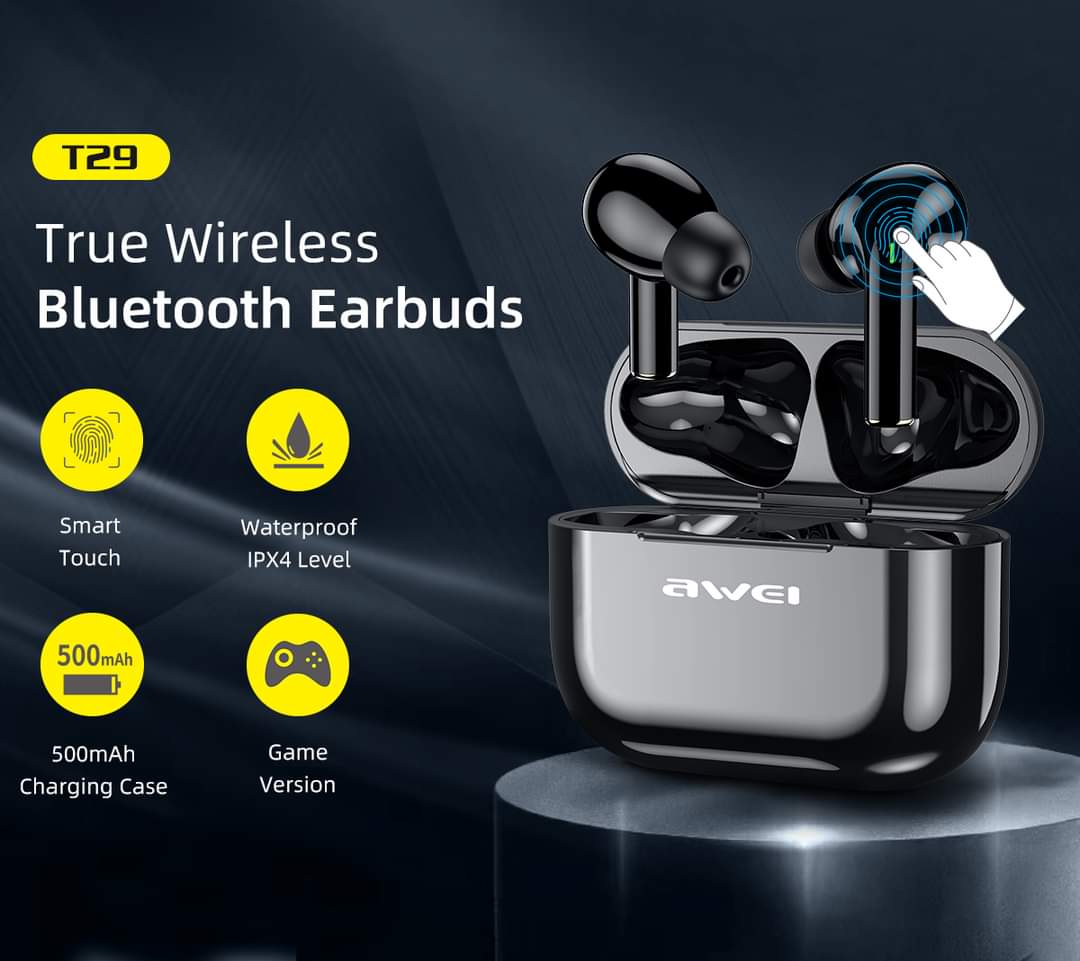 AWEI T29 True Wireless Earbuds TWS Bluetooth 5 ,  Waterproof, Stereo