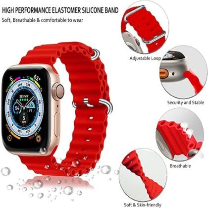 Soft Silicone iWatch Strap Series Ultra -Red